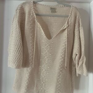 Lucky Brand Textured Cream Sweater